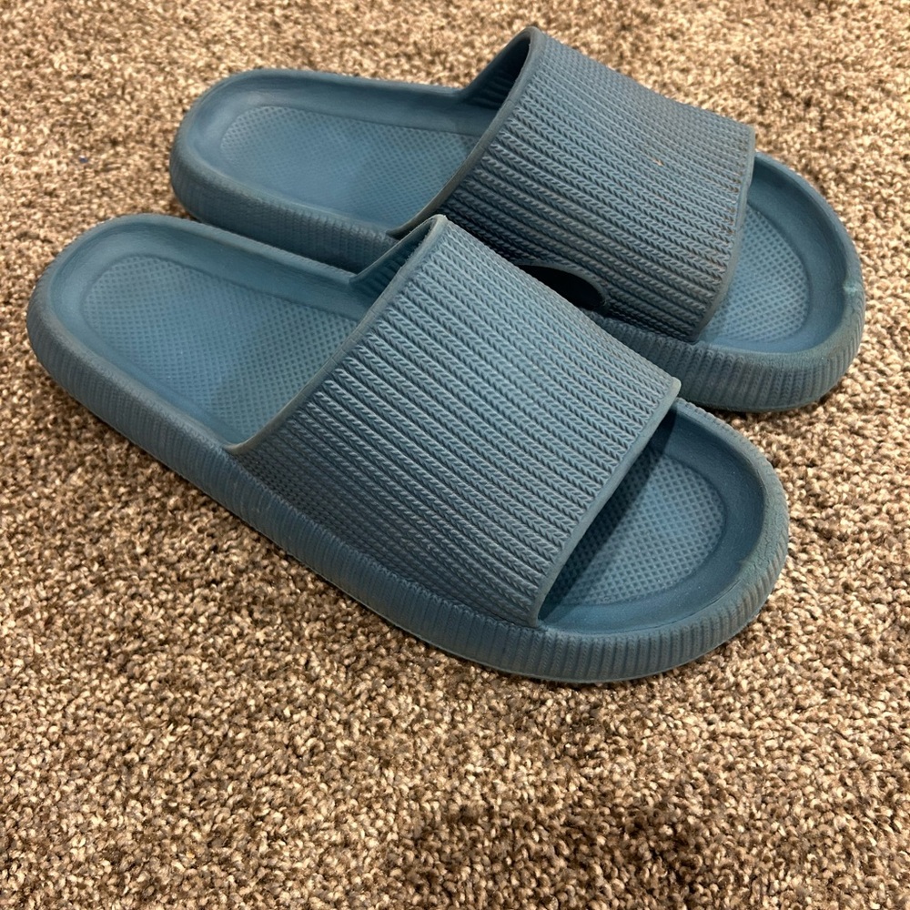 Women's Blue Slide Sandals